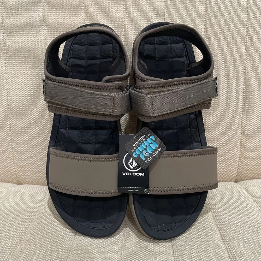 NEW Volcom V.CO Draft Sport Sandals Mens‎ 11 Khaki Black V0812300 Comfort Foam